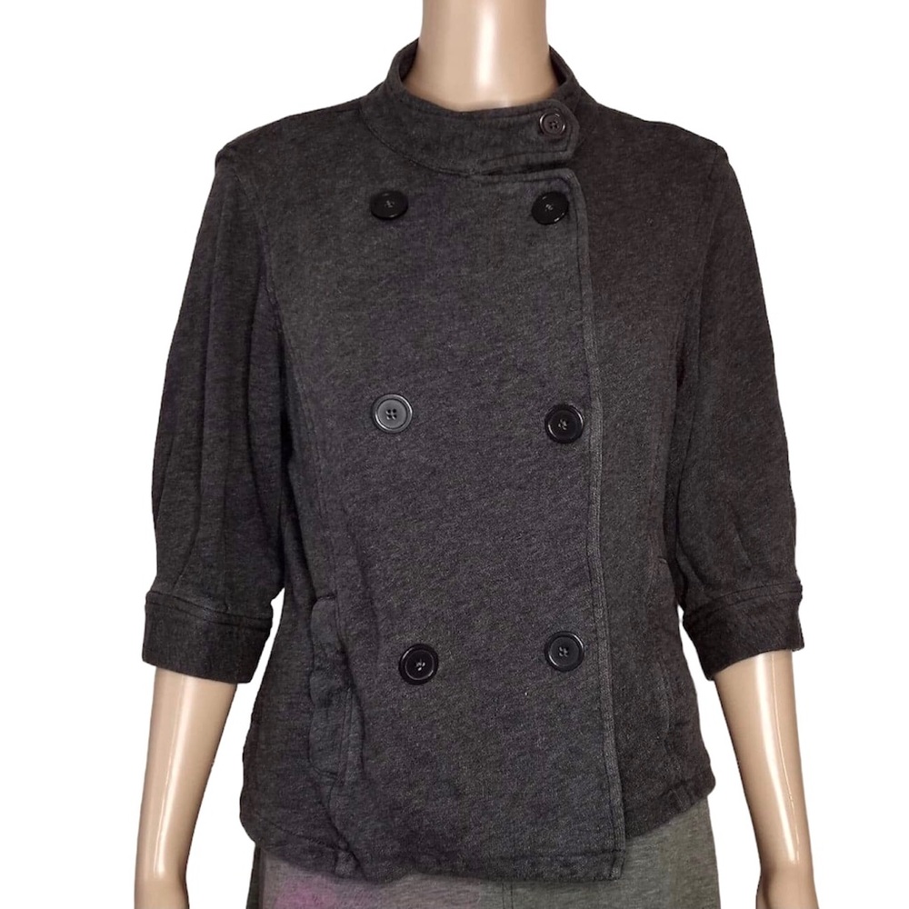 Gap Double Breasted 3/4 Sleeve Sweatshirt Jacket Small